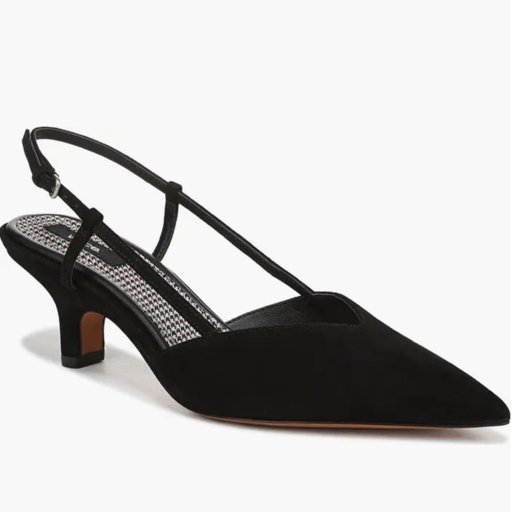 Levvy Slingback Pointed Toe Kitten Heel Pump (Women) size 11